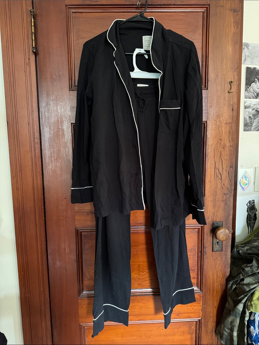 Black Womens cotton Pajama set